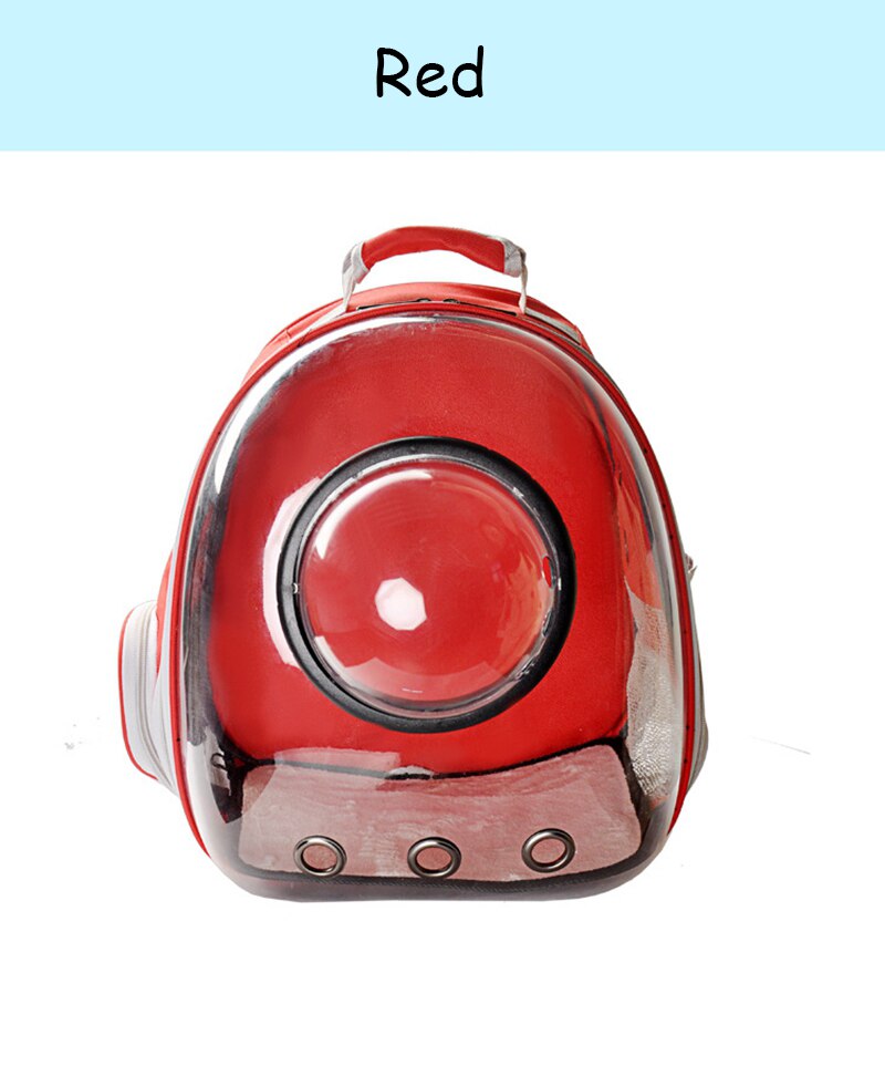 Outdoor Pet Dog Carrier Bag Pet Dog Front Bag Travel Backpack Breathable Backpack Head Comfort: Red / Blue transparent