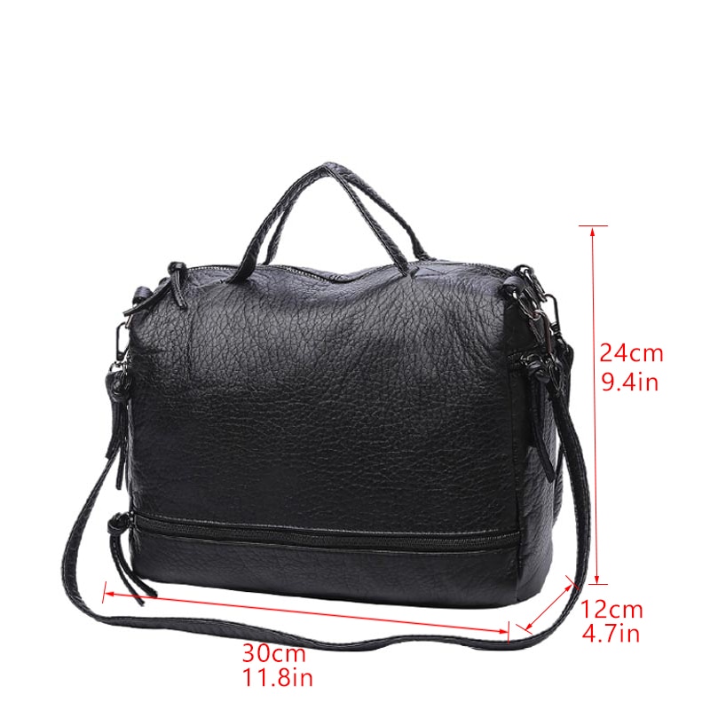 Bolish Mode Waterdichte Pu Lederen Crossbody Tas Vintage Vrouwen Messenger Bag Motorfiets Schoudertas Grote Vrouwen Handtas