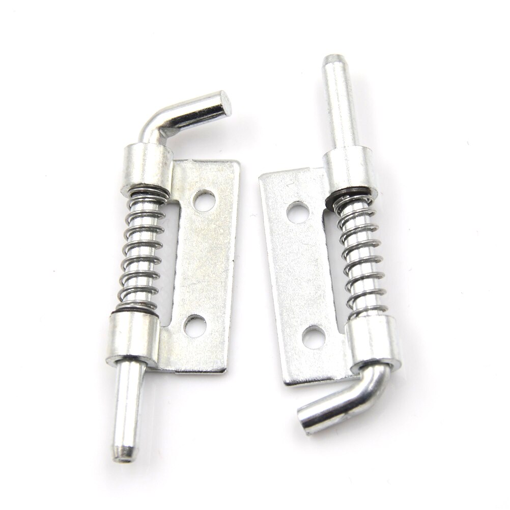 5pcs Spring Loaded Metal Security Barrel Bolt Latch Silver Tone Spring Latches Door Cabinet Hinges Hardware 5.3 X 1.7cm