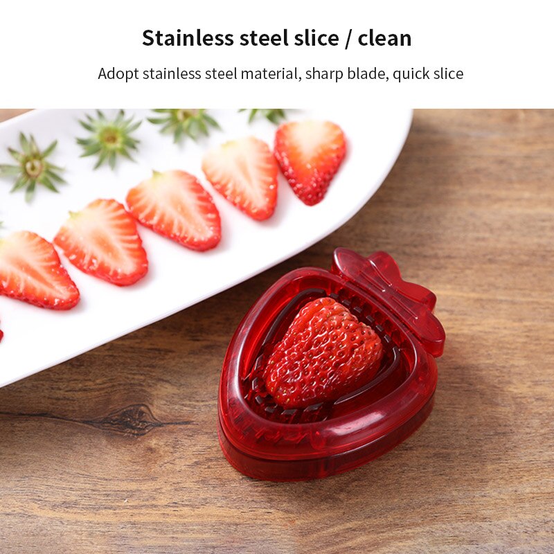 Keuken Mini Aardbei Slicer Cutter Gadgets Keuken Tool Snijmachines Cut Rvs Blade Craft Fruit Gereedschap