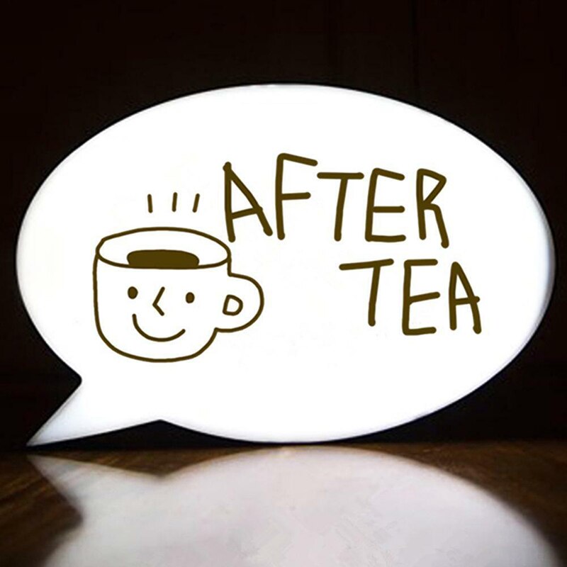 LED Message Handwriting Letter Light Box Speech Bubble Shape Writing Board add 2Colors Pen for Birthday Party Wedding Light Box