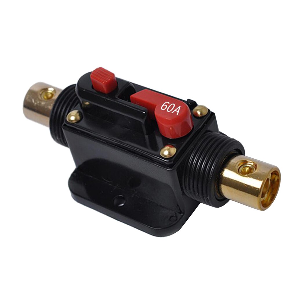 12V Car Stereo Audio Circuit Breaker Inline Fuse Fits 4-8 Gauge Wire 60 Amp