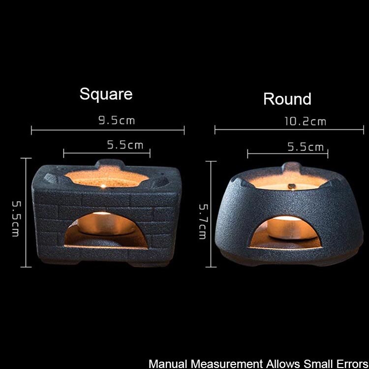 Zen Japanese Style Candle Heating Base Vintage Coarse Pottery Tea Pot Insulation Base Ceramic Kung Fu Tea Set Warmer Accessories