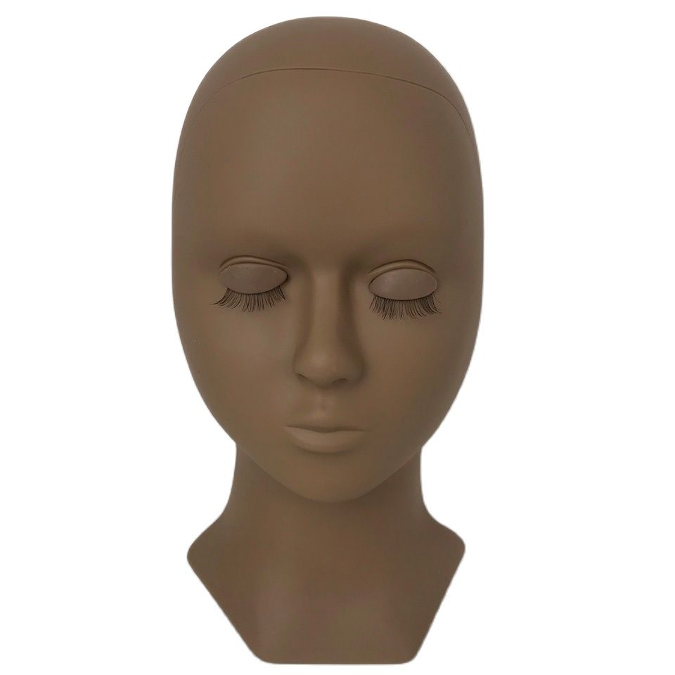Mannequin Hoofd Vervanging Oogleden Siliconen Praktijk Valse Wimper Extensions Make Model Massage Training Sets 3 Kleuren: Brown 1head