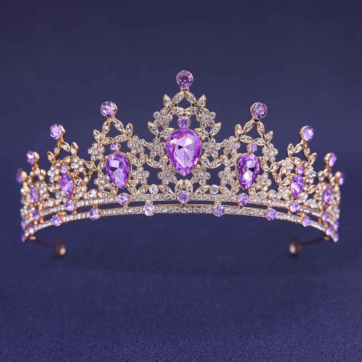 Accessoires pour cheveux de mariage, couvre-chef, bijoux de tête, diadème de cheveux de mariage, couronne de diadème de mariée en cristal, couleur argent, diadème en voile