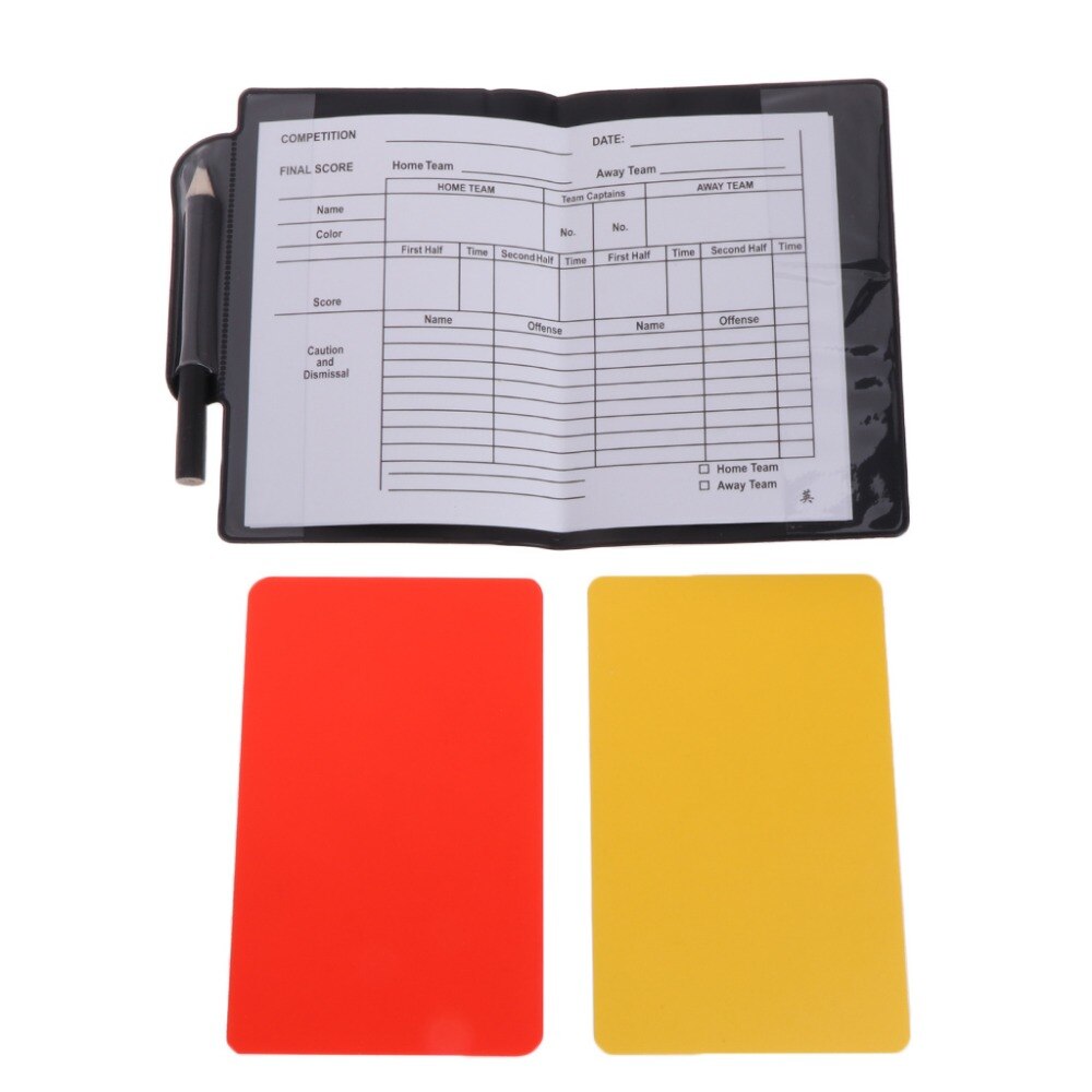 Sport Football Soccer Referee Wallet Notebook with Red Card and Yellow Card