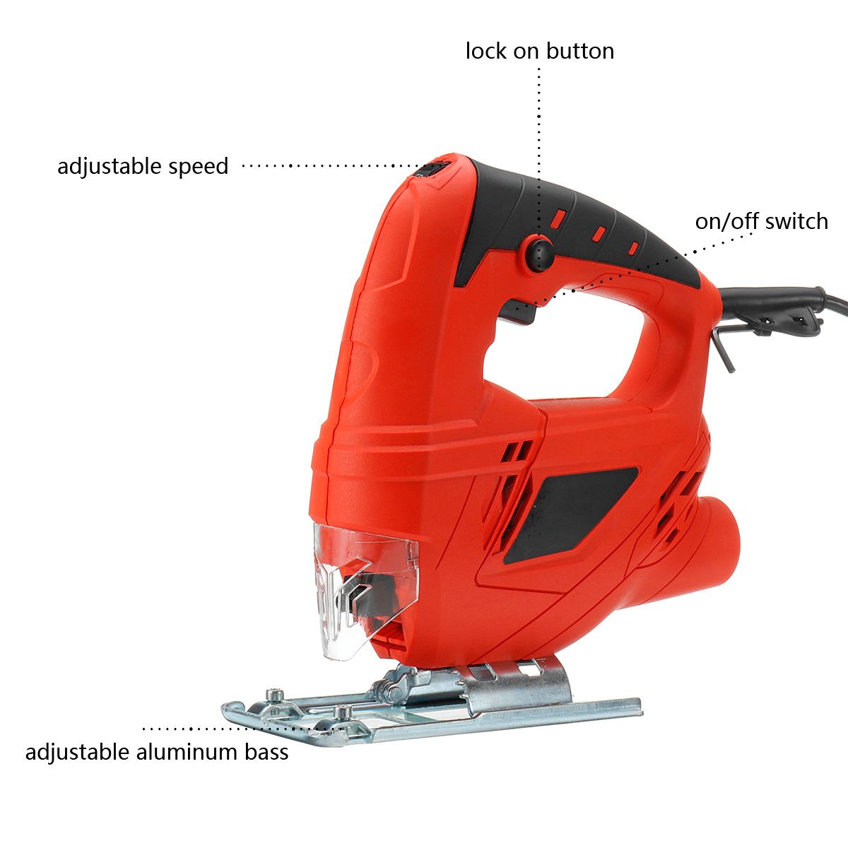 Upgraded 780W Jig Saw 6 Variable Speeds Electric Saw With 10 Pieces Blades Multifunctional Electric Saws for Woodworking