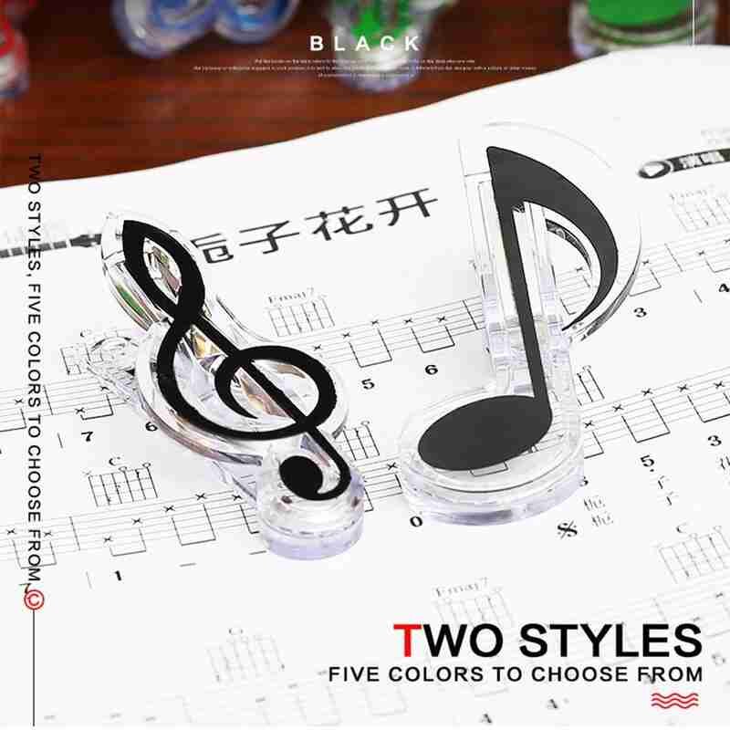 3PCS Book Paper Sheet Clips Steel Spring Score Funny Mini Music Folder Clips Decorative Paper Musical Notation Clips