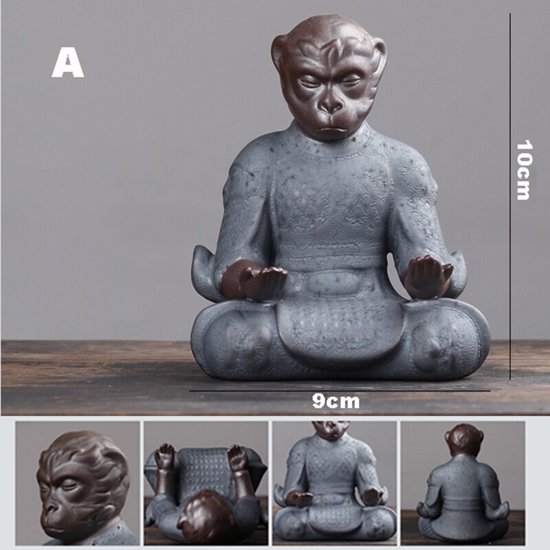 Monkey King Tea Pet Stick Incense Burner Kungfu Tea Set Ornament Qi Tian Da Sheng Pottery Holder Sun WuKong Home Decor