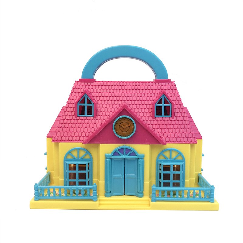 Maison de jouets pour enfants, valise de poupées, ensemble d'assemblage, Kits de construction, maison de poupée, accessoires, maison de villa, bricolage: 3
