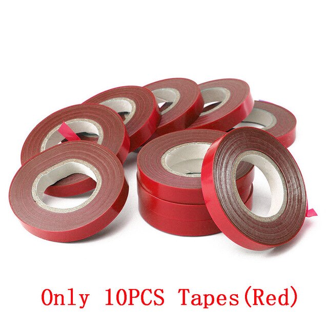 Allome Koppelverkoop Machine Plant Tuin Plant Tapetool Tapener 10 Rolls Tape Set Voor Groente, Druif, Tomaat, komkommer, Peper Bloem: Only 10pcs Tapes Red