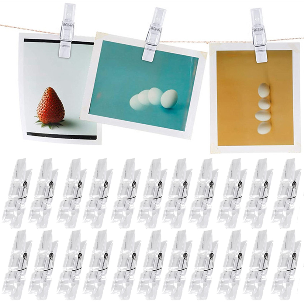 Transparante Clips Veerophangklemmen Plastic Mini-Diy Foto Notitie Wanddecoratie Klemt Opbergclips Voor Huishoudelijke Kleding
