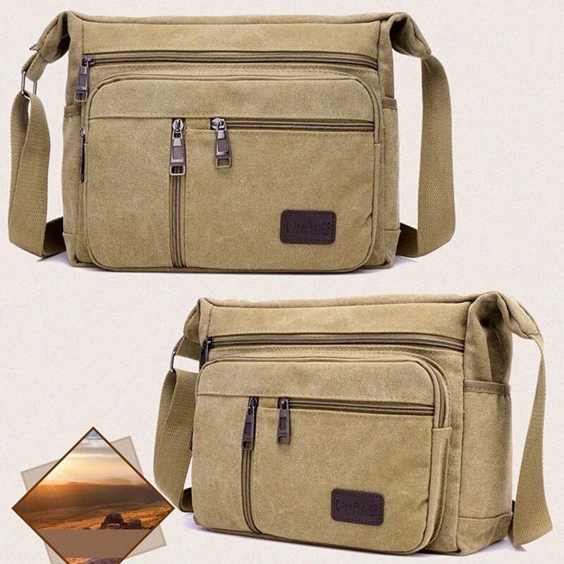 Goede Qualtiy Reistas Canvas Casual Schouder Crossbody Outdoor Tassen Heren Reizen School Retro Rits Schoudertas