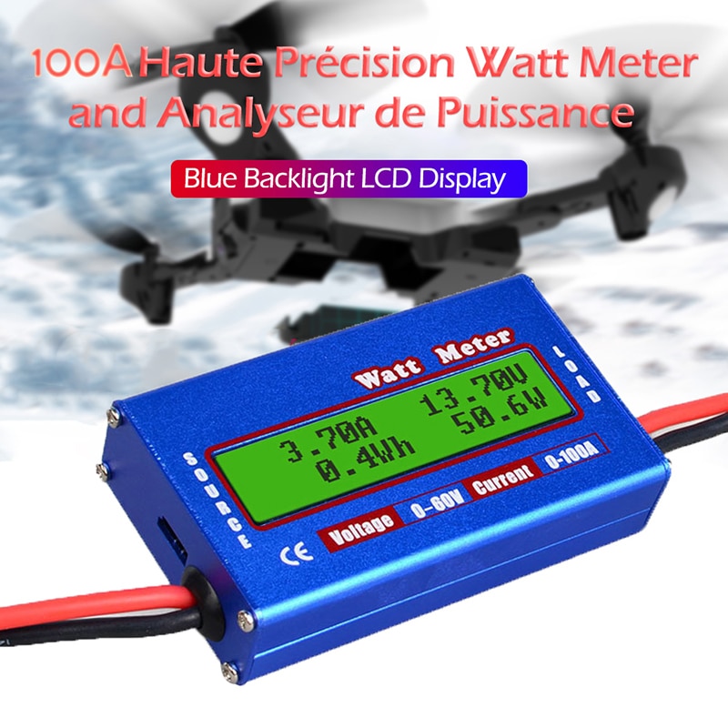 Høj præcision effektmåler lcd screendigital wattmeter rc watt meter balance spænding batteri balancer oplader værktøjer 100a 150a