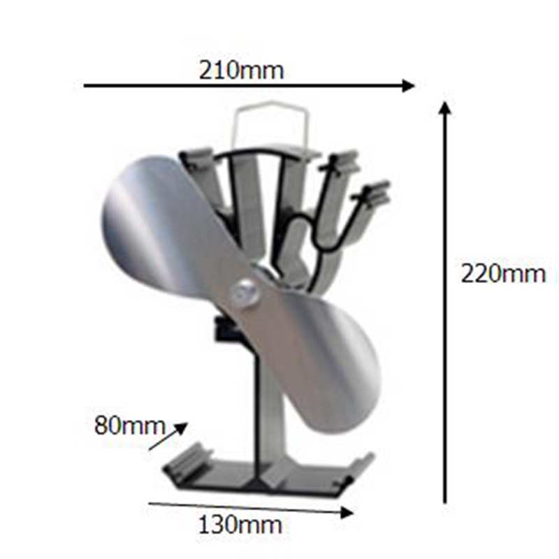 Voda Twee Bladen Warmte Aangedreven Kachel Top Fan Efficiënte Haard Ventilator Voor Hout/Log Brander Rustig Eco Vriendelijke Saving haard Tool