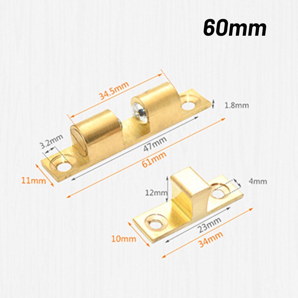 Brass Door Bump Latch Catch Cabinet Cupboard Double Ball Home Snap-in