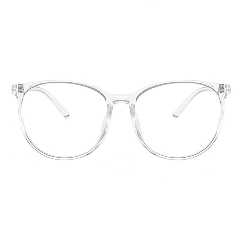 Oversized Round Horn Rimmed Eye Glasses Clear Lens Oval Frame Anti-Blue Anti Eyestrain Headache for Reading/Gaming LL@17