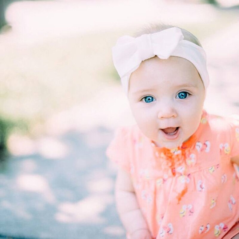 Diadema de lazo para bebé recién nacido, bandanas de algodón tejidas para niña, turbante elástico para niña, diademas para bebé