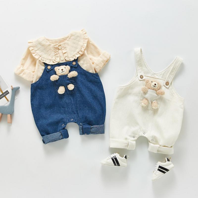 Herfst Baby Overalls Leuke Cartoon Pop Broek Voor Jongens En Meisje Denim Jumpsuit Casual Kids Jean Broek 6M-3T