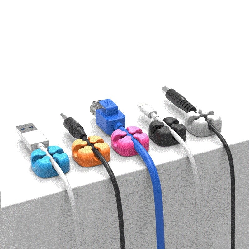 5 Pcs Cable Orgaziner Cord Organizer Desk Cord Holder Cable Management Clips Cross Shaped Clutter Aide for Office Home Desktop: 5 Pcs Color mixing