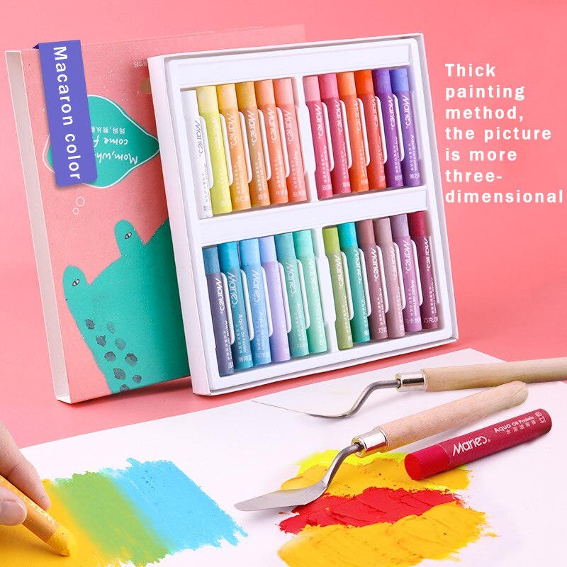 Marie &#39;S Water Oplosbare Zware Kleur Olie Pastel/Krijt/Stok 12/24/36 Kleuren Veilig Macaron/Morandi art Soft/Hard Graffiti Olie Pastel