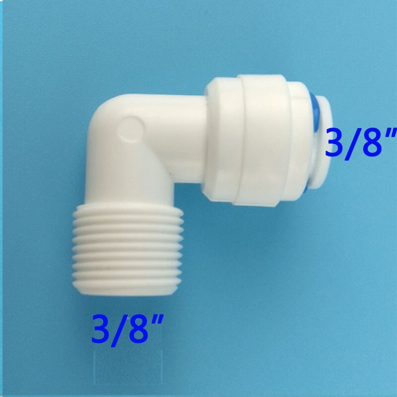 1 kpl 3/8 " od letkun pikaliitäntä 3/8 " putken kulmaliitin ro-vesi käänteisosmoosi akvaariojärjestelmän liitin