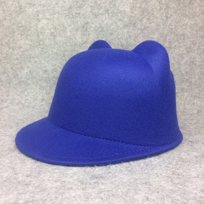 QBHAT Plain Wool Felt Fedora Hat with Cute Cat – Vicedeal