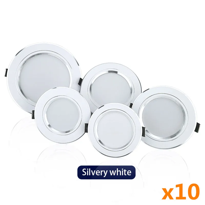 10 kpl/erä led-alasvalot 5w 9w 12w 15w 18w ac 220v 230v 240v led-kattoalasvalot lamput led-kattovalaisin kodin sisävalaistus: Punainen / 15w / Beige