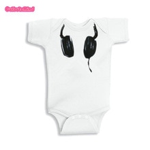 Pasgeboren outfit DJ Babybodysuit Grappige Baby Muziek Kleding voor 0-12 M Meisje Jongen witte outfit Gratis zending