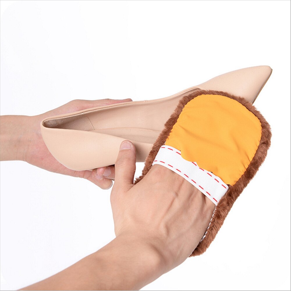 Chaussures nettoyant chaussures gants laine douce peluche mitaine daim couleur aléatoire essuyer chaussures sac à main soin des chaussures brosse