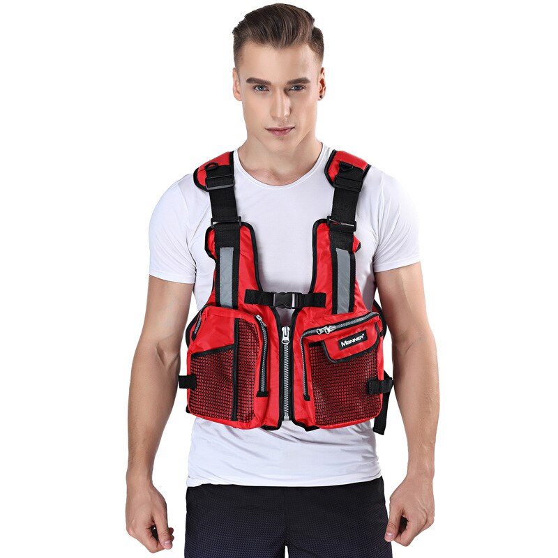 MANIER Volwassen Drijfvermogen Vest Vissen Vest Water Sportkleding Zwemmen Training Multi-pocket Drifting Veiligheid Aid Saving Reddingsvest