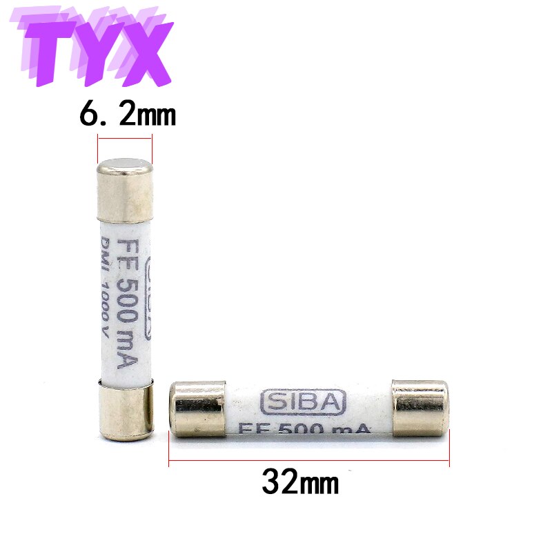 10 sztuk cyfrowy wielometrowy bezpiecznik FF500MA 0.5A 10A 1000V szybkie działanie ceramiczny bezpiecznik robić DC cyfrowy wielu miernik 6.3X32mm 10X38mm