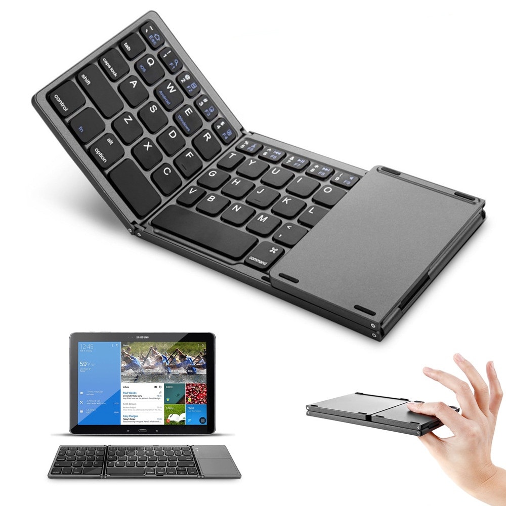 Mini Foldable Touch 3.0 Bluetooth Keyboard For iPhone iPad Samsung Dex Win iOS Android System