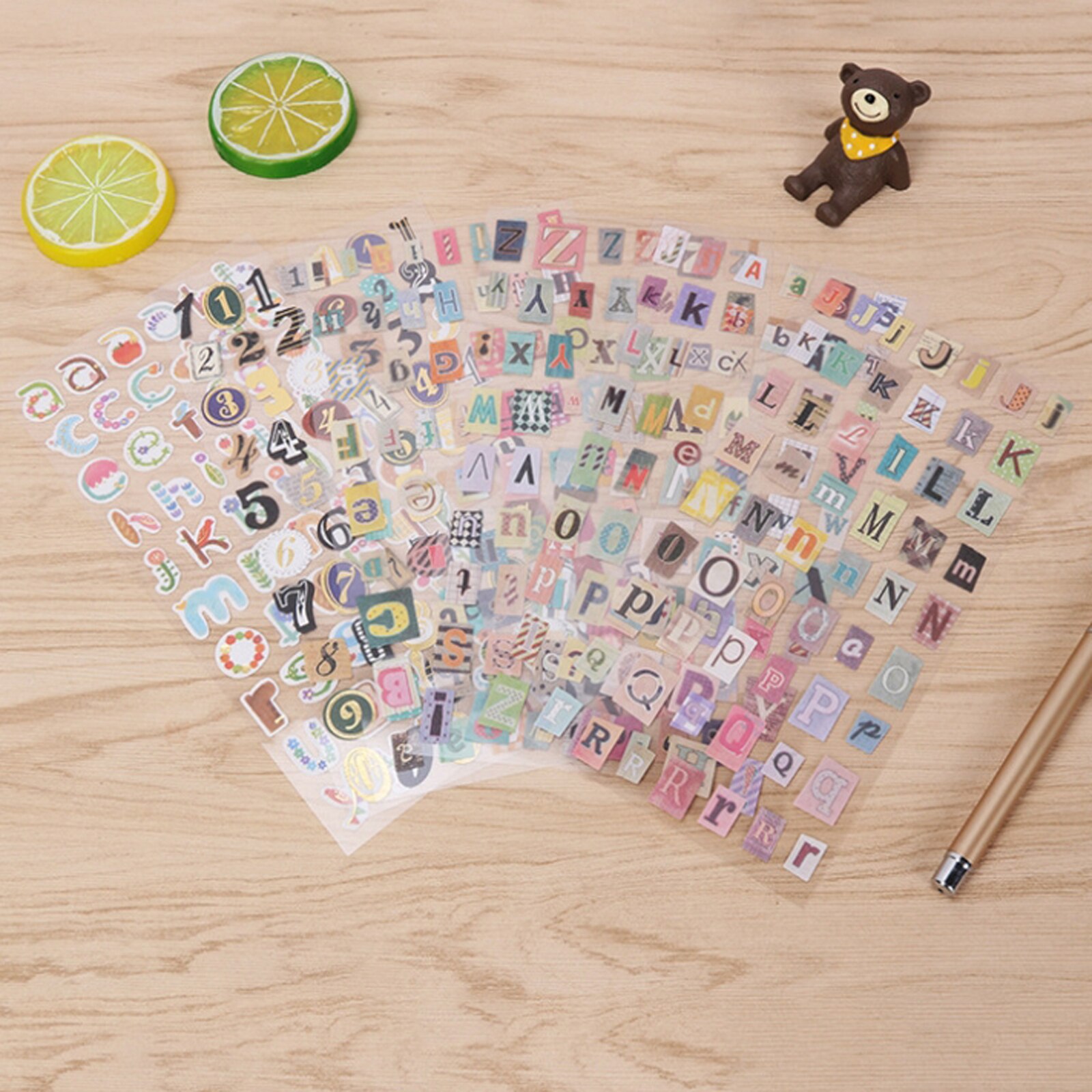 (Packs of 6) 19x9cm Self adhesive Office culture and education decorative alphanumeric stickers student stickers