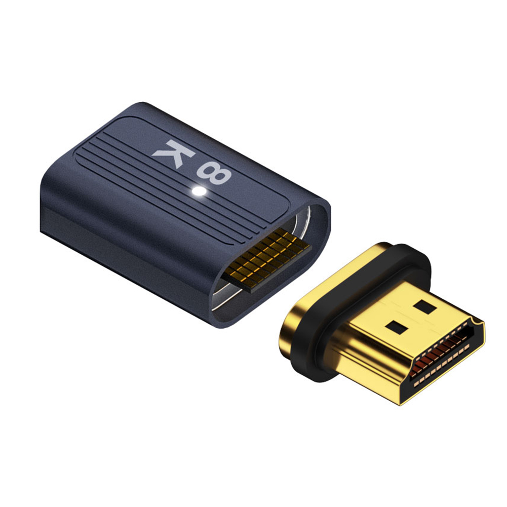 Adaptateur magnétique 2.1, 8K, Compatible HDMI, Extension magnétique, 8K/60Hz, 4K/120Hz, 48Gbps, pour ordinateur portable HDTV: Black