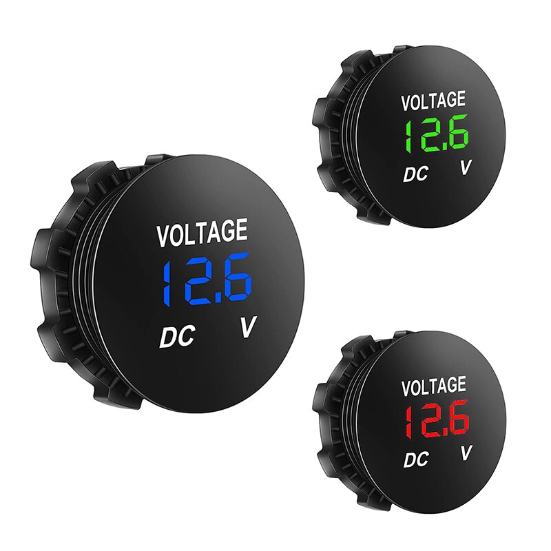 DC 12V-24V Waterproof Voltmeter with LED Digital Display Tester Gauge Meter Voltage for Marine Boat Vehicle ATV UTV Motorcycle