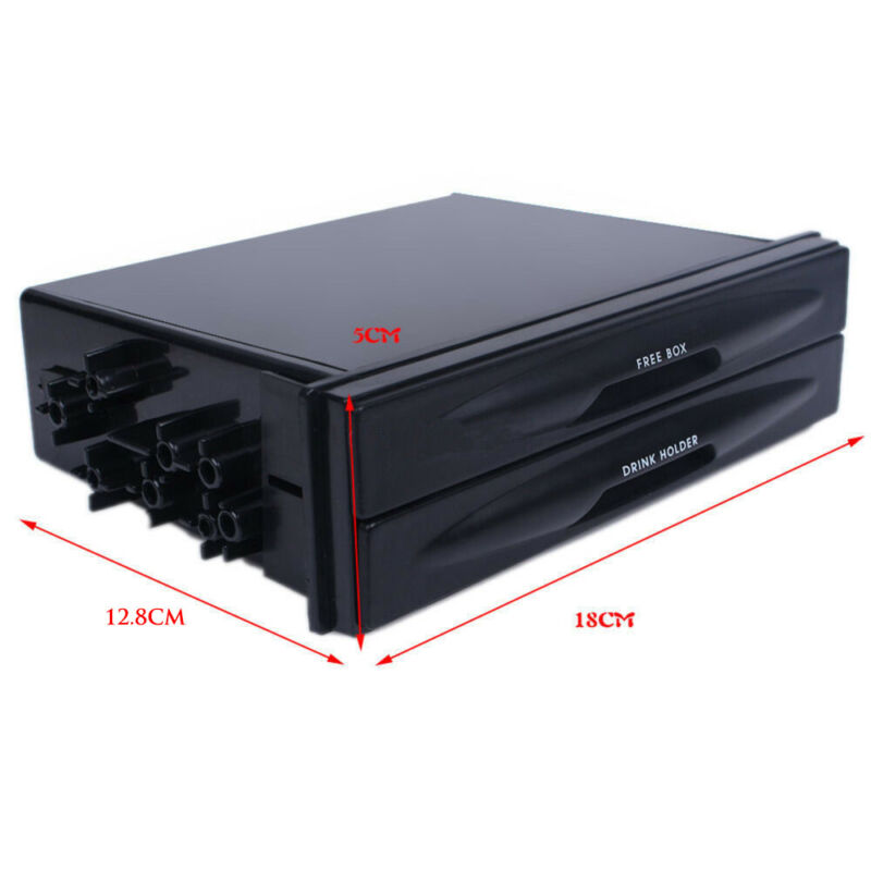 Universal Storage Box Car Interior Inner Black Plastic 18cmx12.8cmx5cm