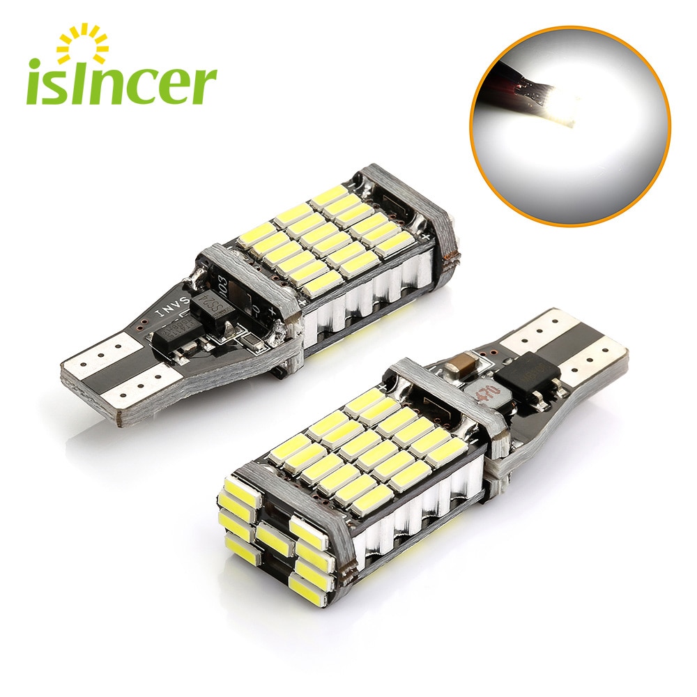 2 PCS Super Heldere T15 W16W 921 45 SMD LED 4014 Car Auto Canbus Reverse Licht Omkeren Verlichting Back up lamp T15 W16W Led Licht