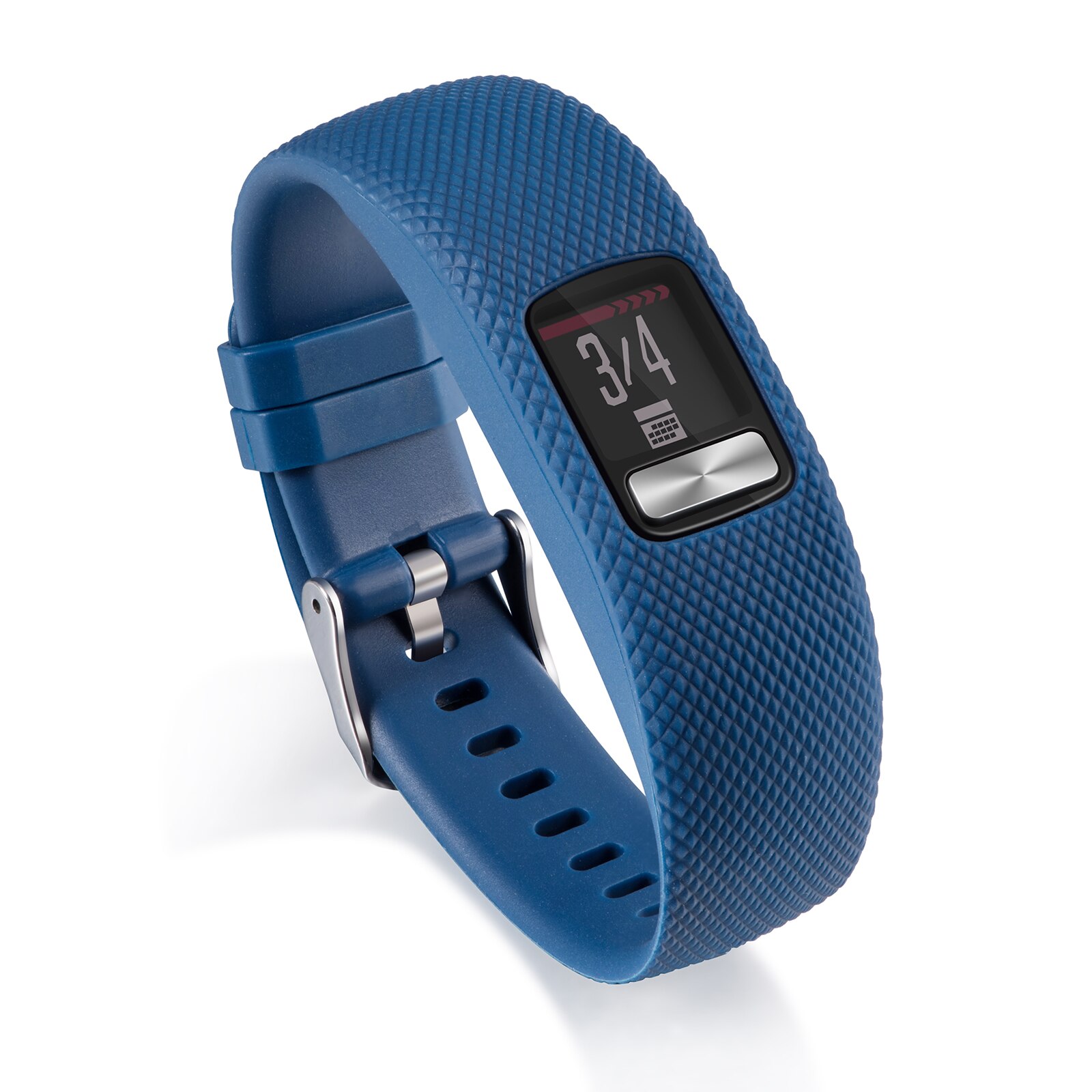 Bracelet de rechange en silicone souple pour montre connectée Garmin Vivofit 4, moniteur d'activité physique: Navy Blue / L