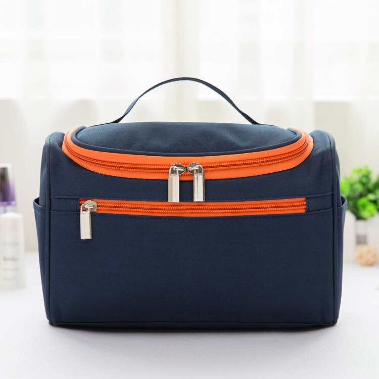 Multifunzionale sacchetto di immagazzinaggio delle donne degli uomini di borsa da viaggio impermeabile portatile di grande capacità gancio borsa toilette bagno portatile sacchetto appeso: Navy Blue