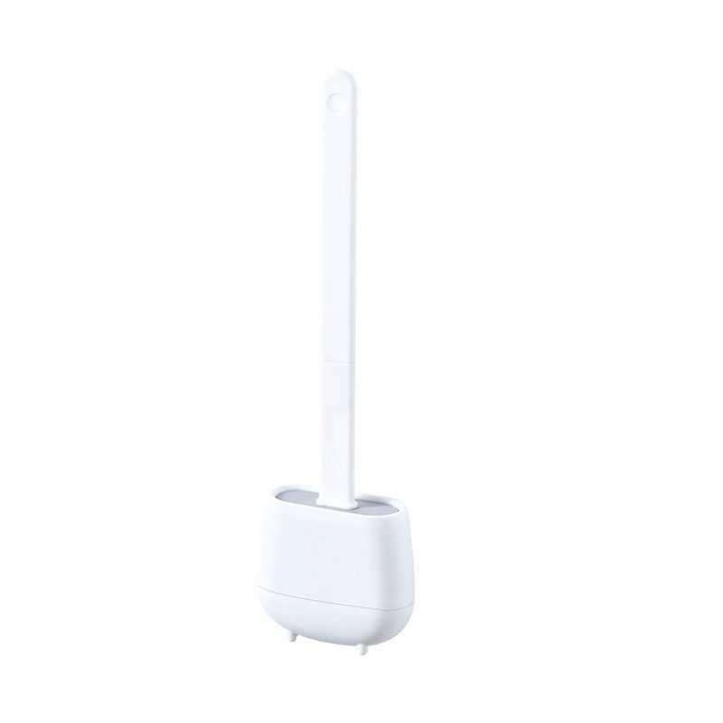 Toiletborstel Set Thuis Wall Mounted Plastic Hoek Wc Borstel Lange Steel Borstel Met Houder Badkamer Wc Accessoires: White