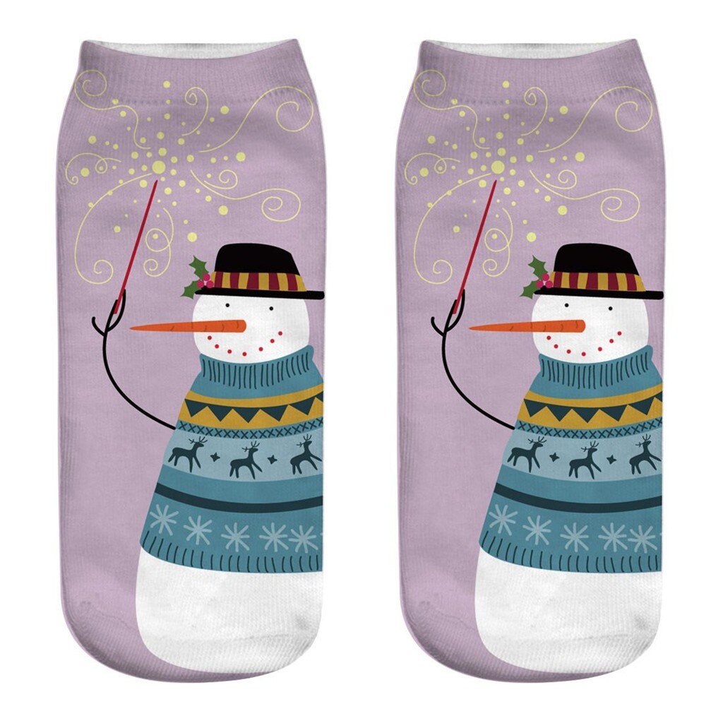 Christmas Tree Snow Elk Cotton Happy Socks Peonfly Autumn Winter Christmas Socks Men Funny Year Santa Claus: R