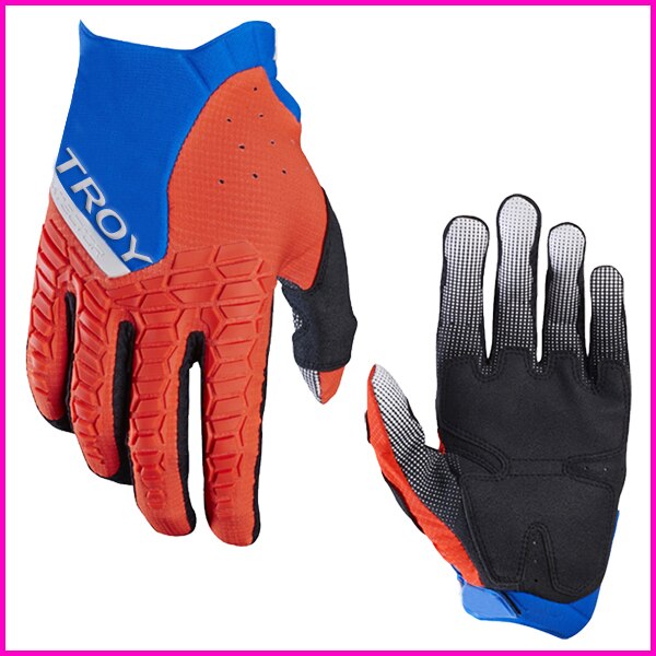 Purple Motocross Motorbike Gloves Air Mesh Cycling Racing Men Woman Unisex Glove: Orange / L