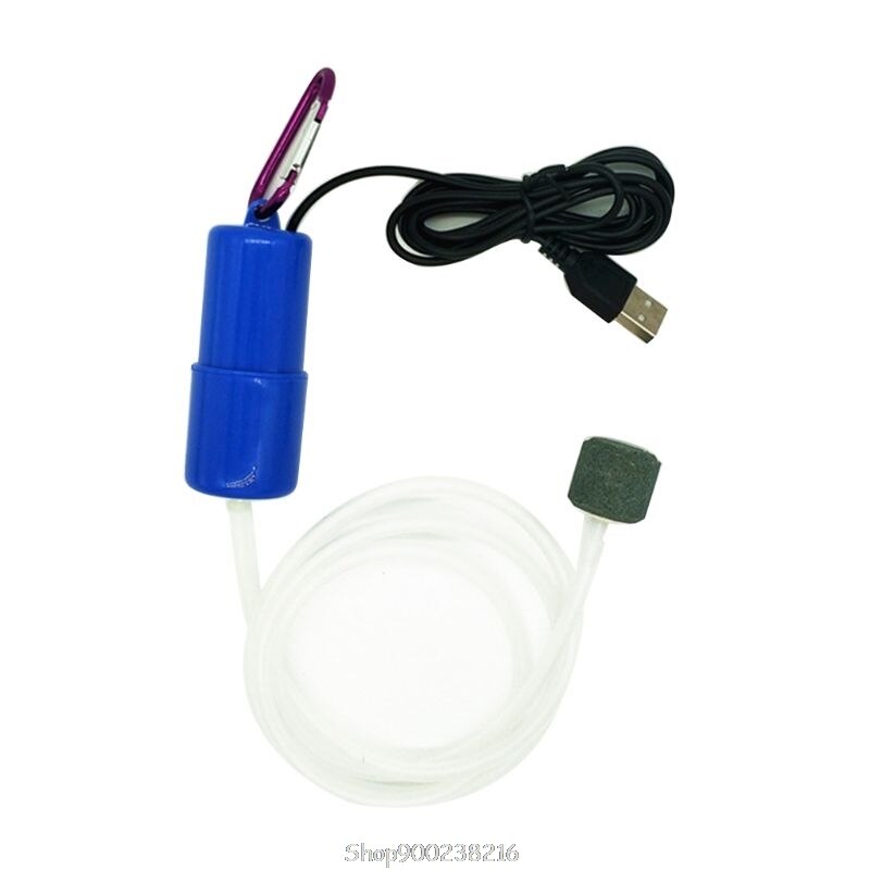 Draagbare mini usb aquarium vis tank zuurstof luchtpomp dempen energiebesparende compressor aqua terrarium accessoire 030 20: Blauw