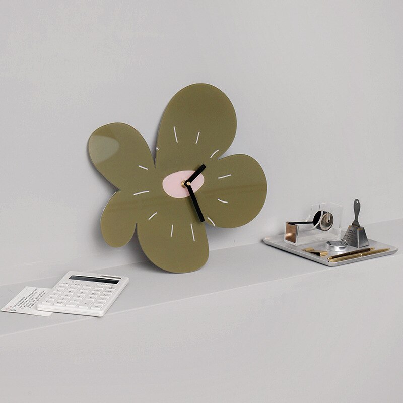Relojes de pared acrílicos con flores para el hogar, accesorio tipo de mano para colgar en la pared, cocina, sala de estar, estudio, reloj para decoración de pared