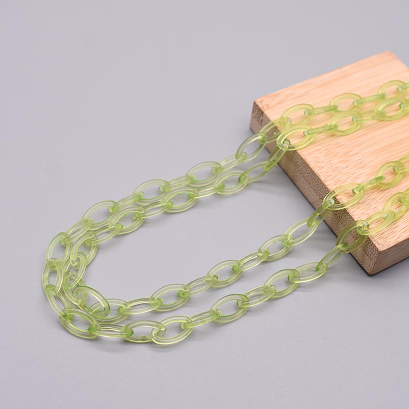 Cadeia Link acrílico transparente para fazer jóias, lagosta fecho correntes, achados links, óculos, 50cm de comprimento, 10 pcs, 50pcs