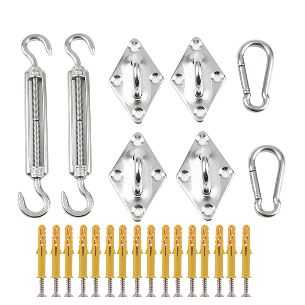 Sun Shelter Shade Sail Hardware Kit Awning Canopy Accessories 304 Stainless Steel Carabiner Clip Hook Screws Tent Tarp Accessory