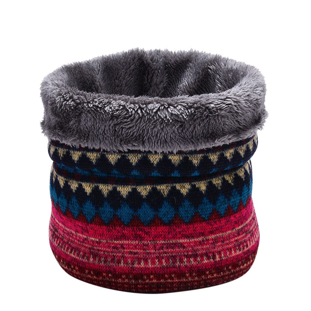 Winter Warm Brushed Knit Neck Warmer Circle Go Out Wrap Cowl Loop Snood Shawl Outdoor Ski Climbing Scarf For Men Women#p3