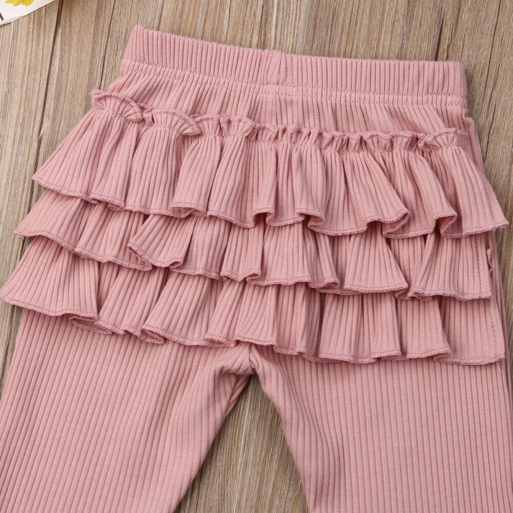 0-3 år flicka volang leggings byxor småbarn fritidsskola långbyxor kläder