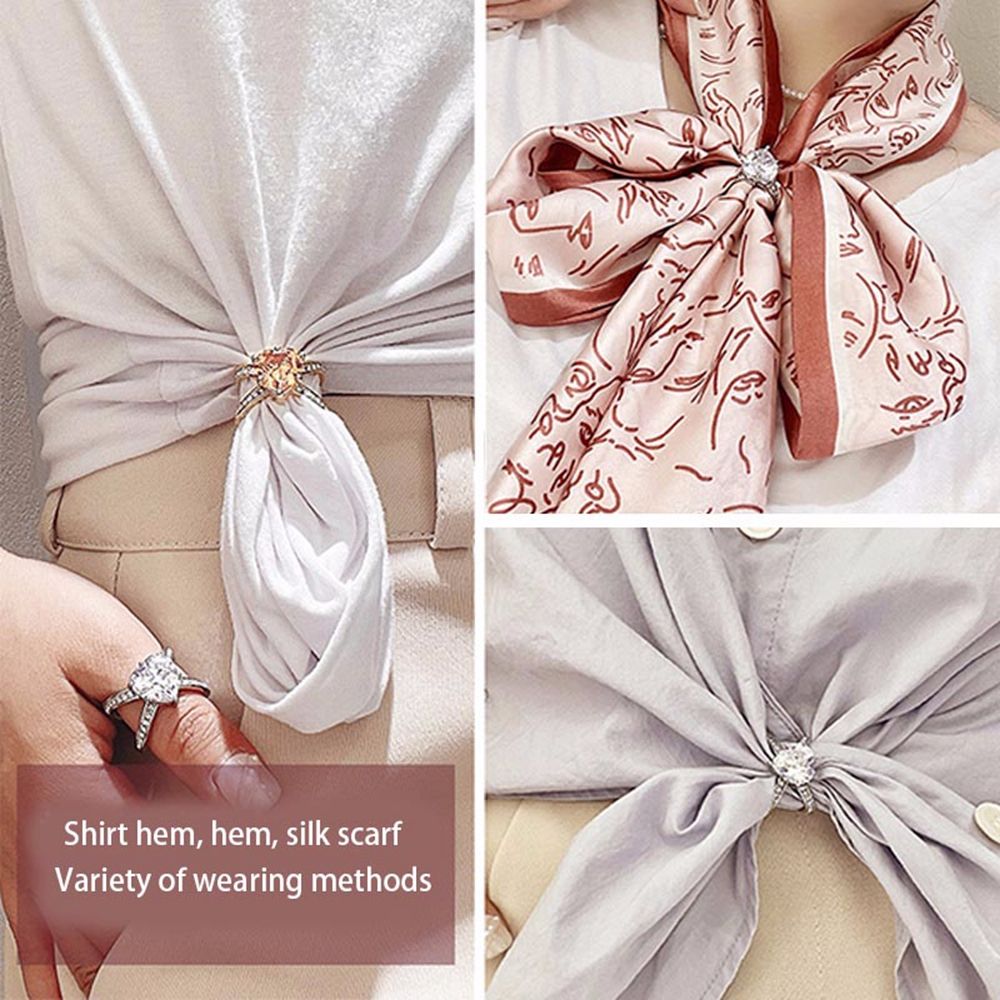 Broches écharpe en soie en métal strass, boucle châle anneau Clip écharpes attache accessoires vêtements